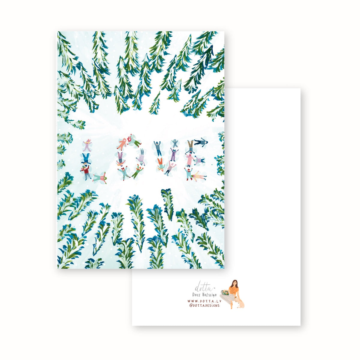 Apsveikuma kartīte - Sniega eņģeļi