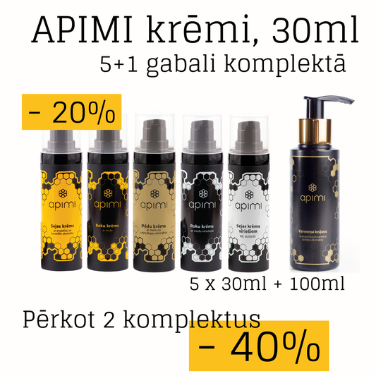 Melnā piektdiena - APIMI krēmu komplekts 5x30ml + ķermeņa losjons 100ml