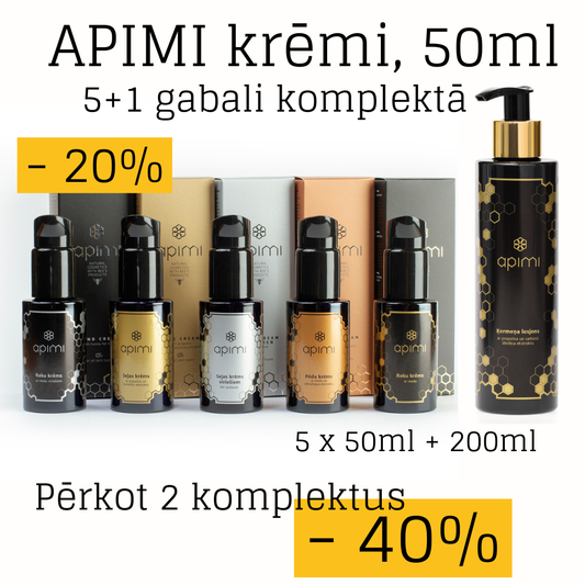 Melnā piektdiena - APIMI LUX krēmu komplekts 5x50ml + ķermeņa losjons 200ml