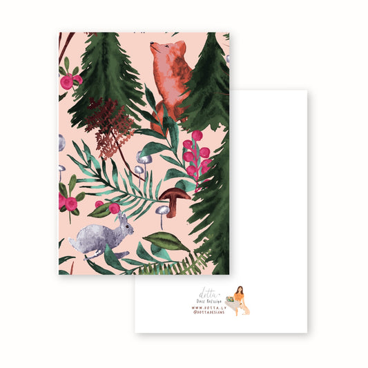 Apsveikuma kartīte - Gaišā meža veltes