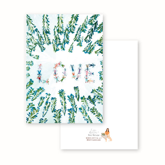 Apsveikuma kartīte - Sniega eņģeļi