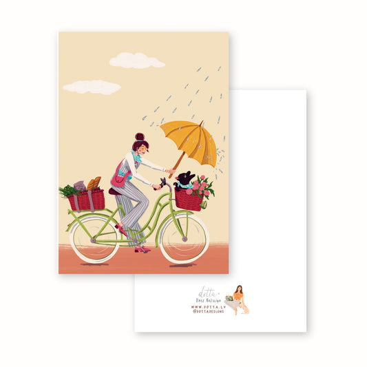 Apsveikuma kartīte - Izbrauciens ar velosipēdu