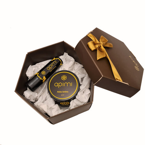 Mazais dāvanu komplekts – Roku krēms + Lūpu balzams pēc izvēles / Small gift set - Hand cream + Lip balm of your choice