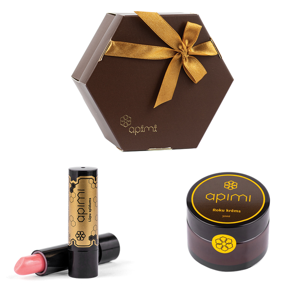Mazais dāvanu komplekts – Roku krēms + Lūpu balzams pēc izvēles / Small gift set - Hand cream + Lip balm of your choice
